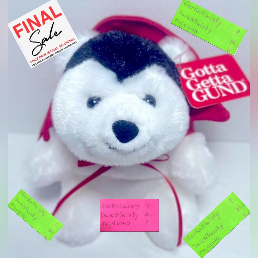 BNWT Gund Li’l Snuffles vampire